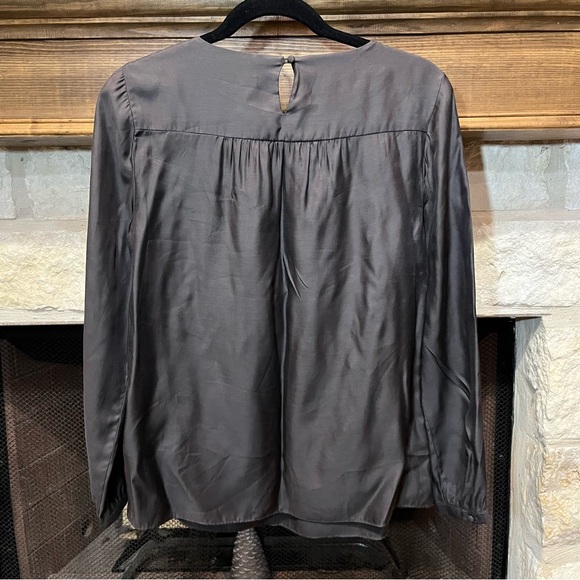 Boden Dark Gray long sleeve silk blend blouse - Picture 6 of 10